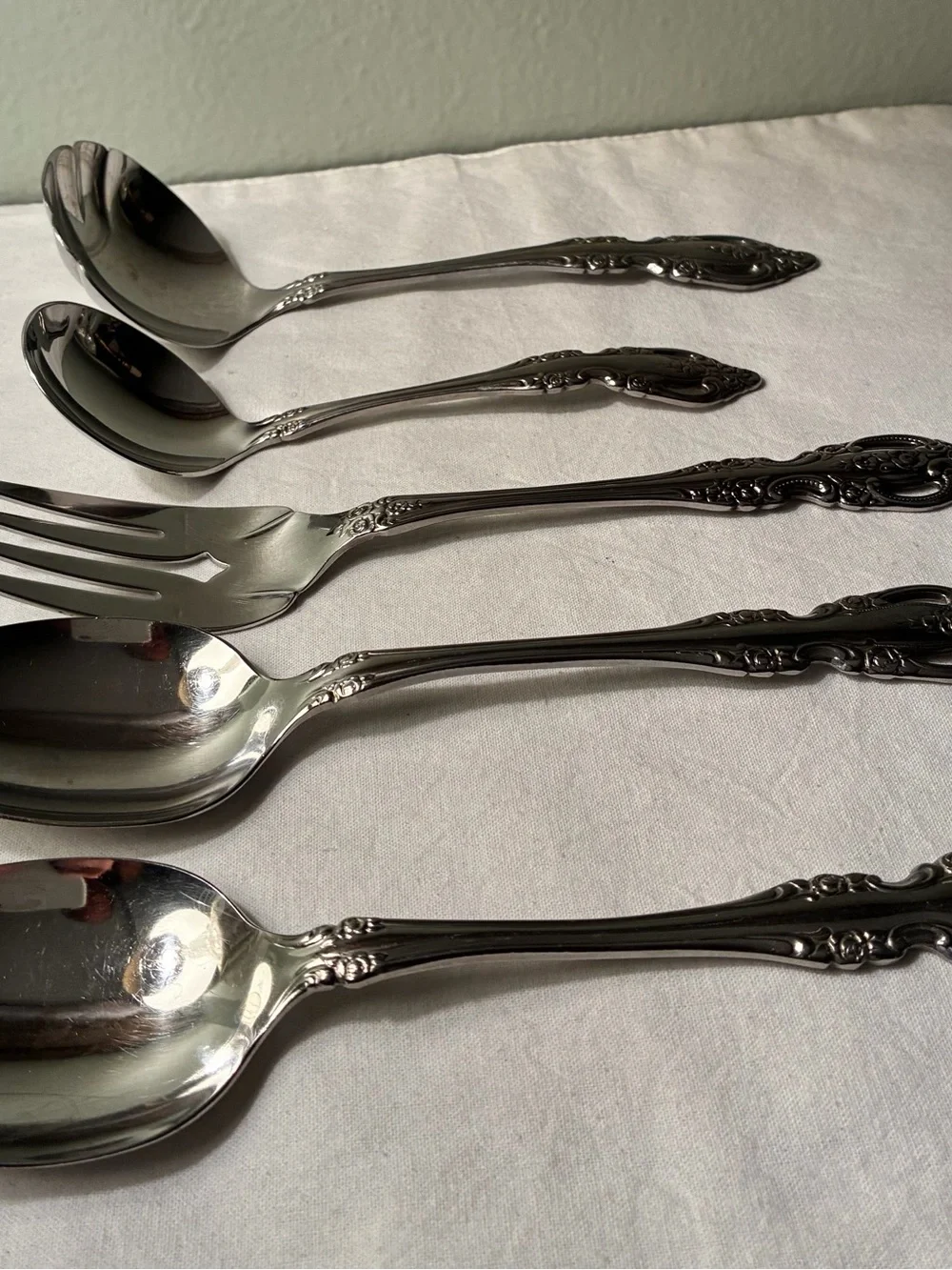 5 Pc Oneida Community Stainless Serving Flatware Possibly Brahms or Michelangelo
